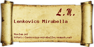 Lenkovics Mirabella névjegykártya